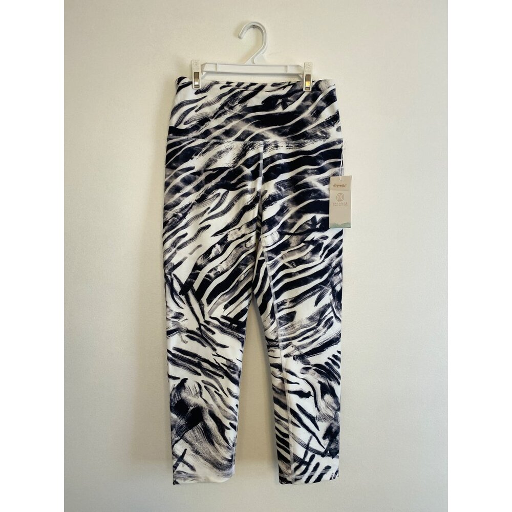 Balance Collection Women's Size M Black Painted Animal Print Workout Leggings
